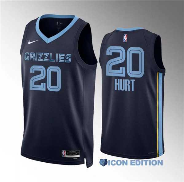 Mens Memphis Grizzlies #20 Matthew Hurt Navy Icon Edition Stitched Jersey Dzhi->->NBA Jersey